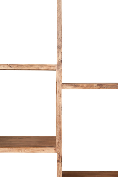 Biscottini Libreria in legno massello di tiglio finitura naturale L121xPR36xH200 cm. Made in Italy