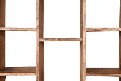 Biscottini Libreria in legno massello di tiglio finitura naturale L121xPR36xH200 cm. Made in Italy
