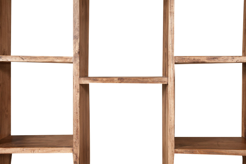 Biscottini Libreria in legno massello di tiglio finitura naturale L121xPR36xH200 cm. Made in Italy