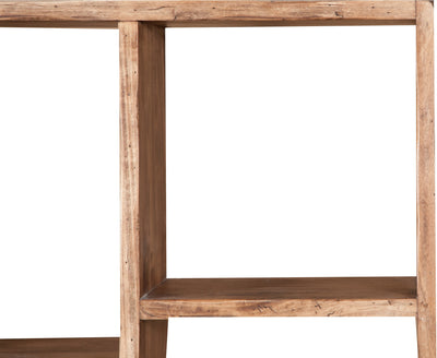 Biscottini Libreria in legno massello di tiglio finitura naturale L121xPR36xH200 cm. Made in Italy