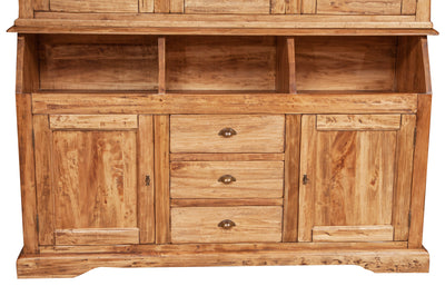 Biscottini Libreria Country in legno massello di tiglio finitura naturale L172xPR50xH226 cm. Made in Italy