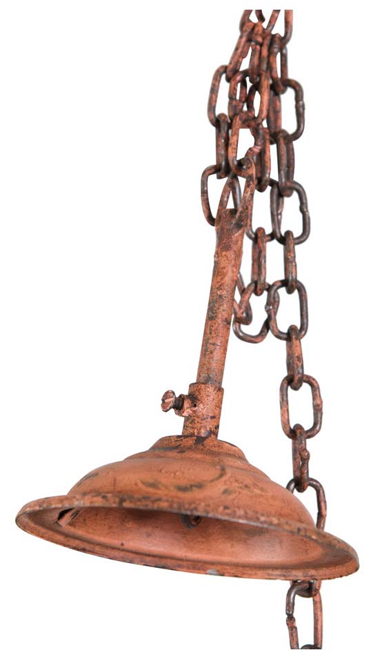 Biscottini Lampadario Industrial a sospensione non elettrificato L23xPR23xH14 cm in ferro finitura bianca anticata