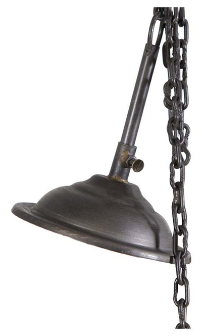 Biscottini Lampadario Industrial a sospensione non elettrificato L49xPR49xH31 cm in ferro finitura nera anticata