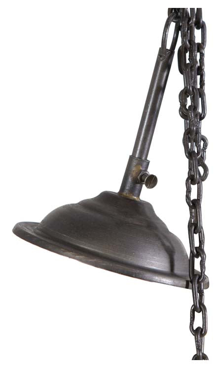 Biscottini Lampadario Industrial a sospensione non elettrificato L49xPR49xH31 cm in ferro finitura nera anticata