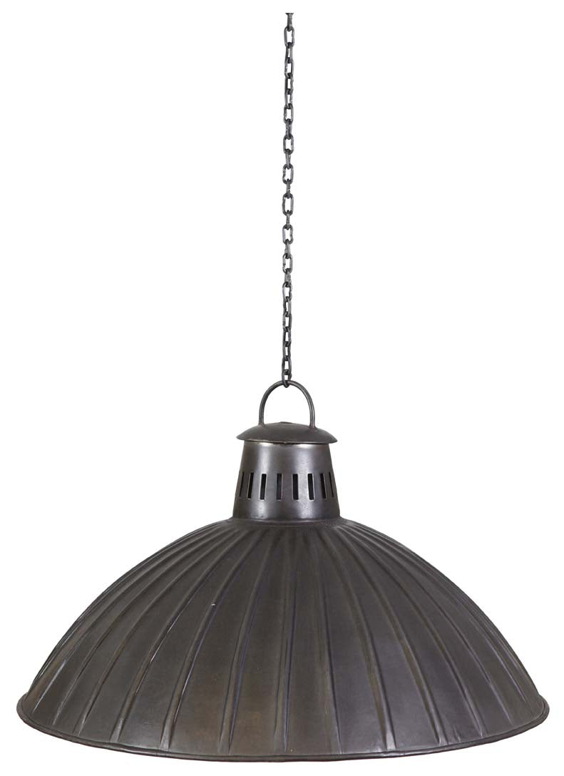 Biscottini Lampadario Industrial a sospensione non elettrificato L49xPR49xH31 cm in ferro finitura nera anticata