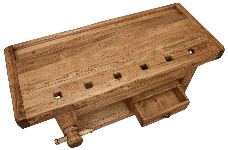 Biscottini Porta Tv in legno massello di tiglio finitura naturale L120XPR65XH45 cm. Made in Italy