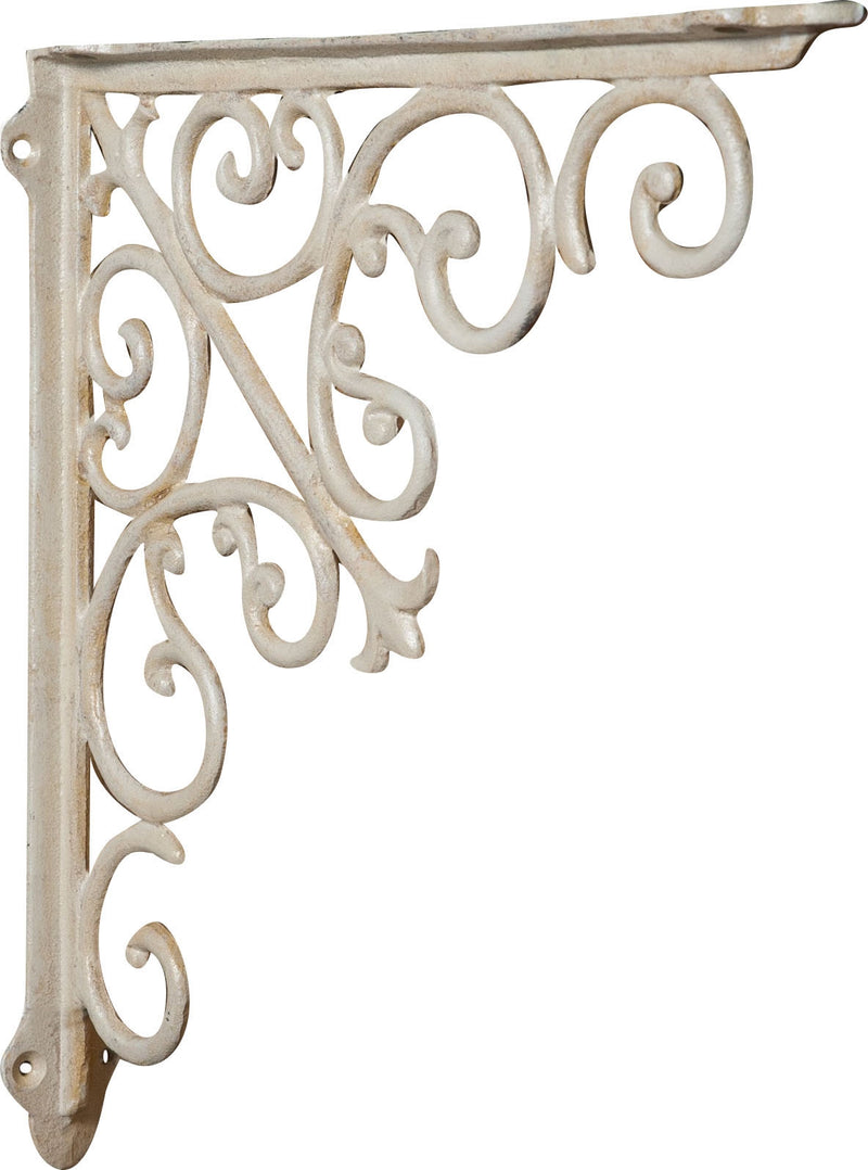 Biscottini Mensola a muro in ghisa L39xP5xH39 cm finitura bianca anticata Reggi realizzata