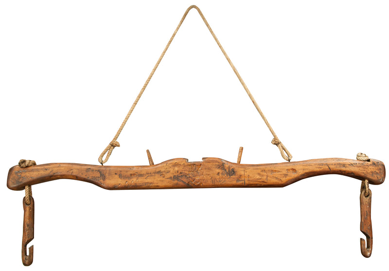 Biscottini Giogo in legno massello di tiglio finitura naturale. Made in Italy dimensioni