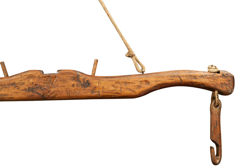 Biscottini Giogo in legno massello di tiglio finitura naturale. Made in Italy dimensioni