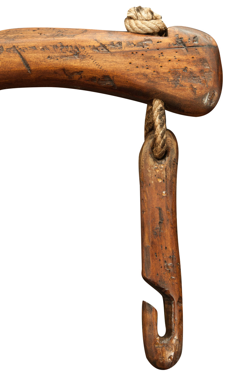 Biscottini Giogo in legno massello di tiglio finitura naturale. Made in Italy dimensioni