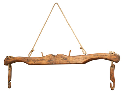 Biscottini Giogo in legno massello di tiglio finitura naturale. Made in Italy dimensioni