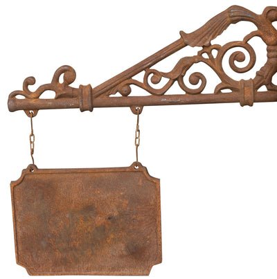 Biscottini Insegna a parete in fusione di ghisa finitura ruggine naturale L70xPR12xH85 cm