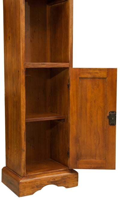 Biscottini Piccola libreria in legno massello di tiglio finitura noce L40xPR30xH196 cm. Made in Italy