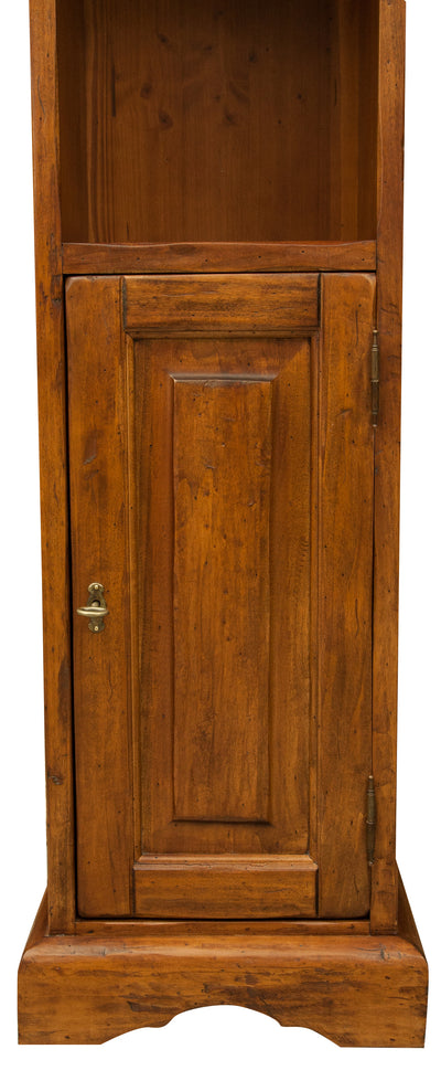 Biscottini Piccola libreria in legno massello di tiglio finitura noce L40xPR30xH196 cm. Made in Italy