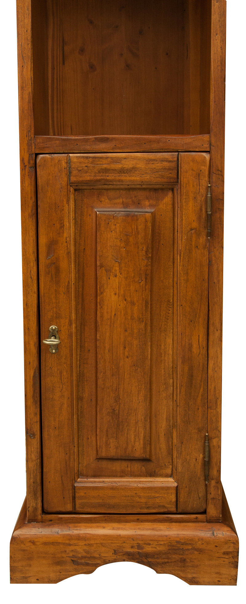 Biscottini Piccola libreria in legno massello di tiglio finitura noce L40xPR30xH196 cm. Made in Italy