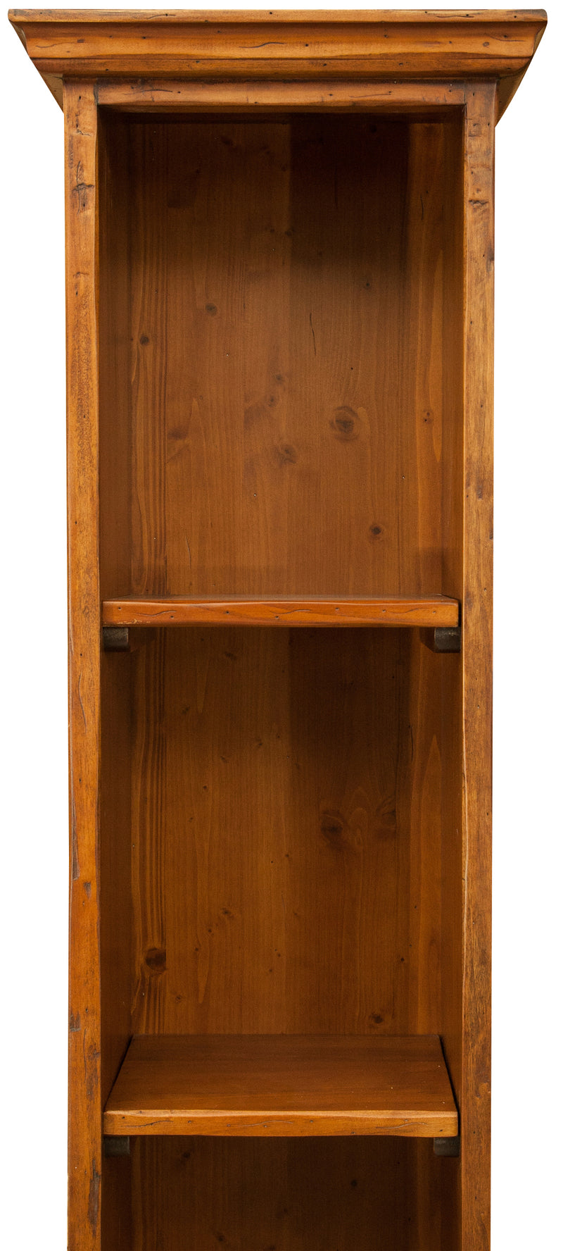 Biscottini Piccola libreria in legno massello di tiglio finitura noce L40xPR30xH196 cm. Made in Italy
