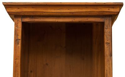 Biscottini Piccola libreria in legno massello di tiglio finitura noce L40xPR30xH196 cm. Made in Italy