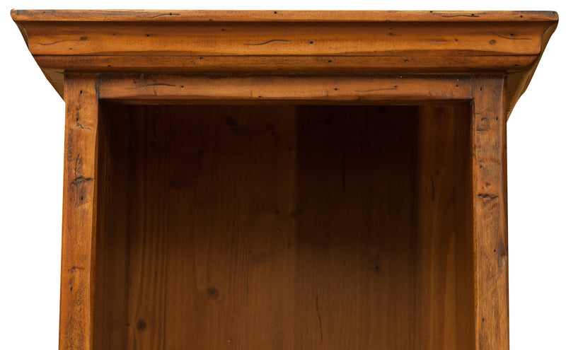 Biscottini Piccola libreria in legno massello di tiglio finitura noce L40xPR30xH196 cm. Made in Italy