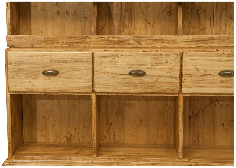 Biscottini Mobile farmacia in legno massello di tiglio finitura naturale L284xPR40xH220 cm . Made in Italy