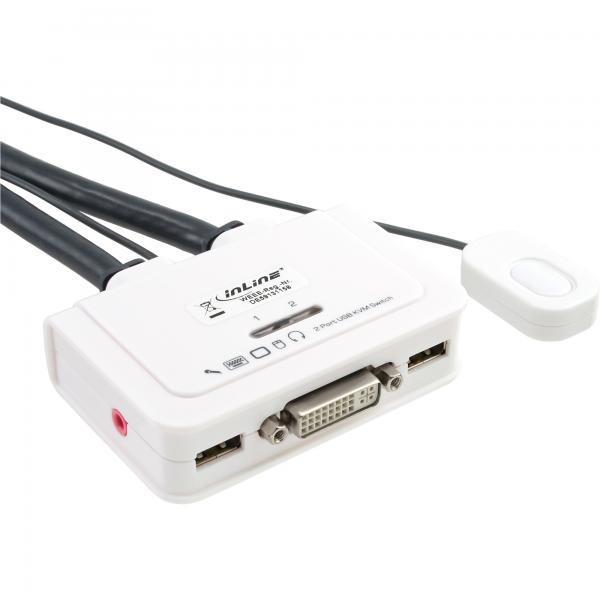 Switch KVM InLine - 2 vie - DVI-D - USB - con audio - integrato. Cavo