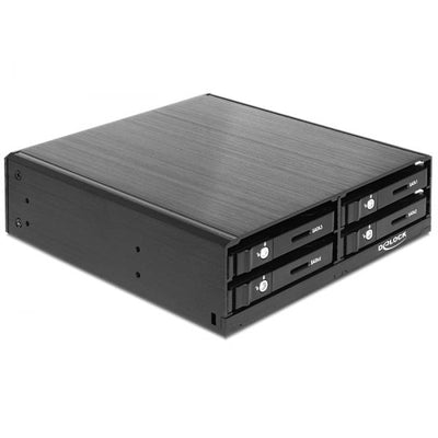 Delock 5,25quot; Rack mobile per 4 x 2,5quot; Enclosure per unità di archiviazione SATA HDD/SSD con ventola - 2,5" (6,4 cm)