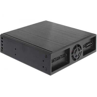 Delock 5,25quot; Rack mobile per 4 x 2,5quot; Enclosure per unità di archiviazione SATA HDD/SSD con ventola - 2,5" (6,4 cm)
