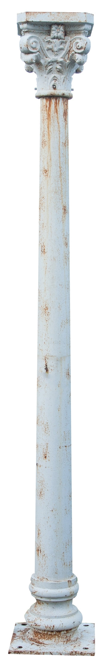 Biscottini Colonna in fusione di ghisa con capitello finitura bianca anticata LISCIA