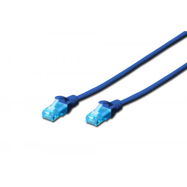 Cavo di rete UTP dritto non schermato CaT. 5E con Plug - Lunghezza 3Mt. - Blu