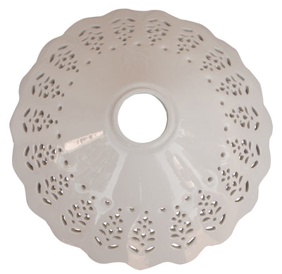 Biscottini Piatto paralume in ceramica bianca traforata diam.30x12 cm traforata. Ideale