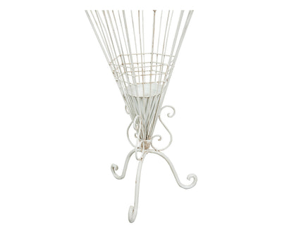 Biscottini Portaombrelli in ferro battuto finitura bianca anticata L32xPR32xH83 cm Pratico