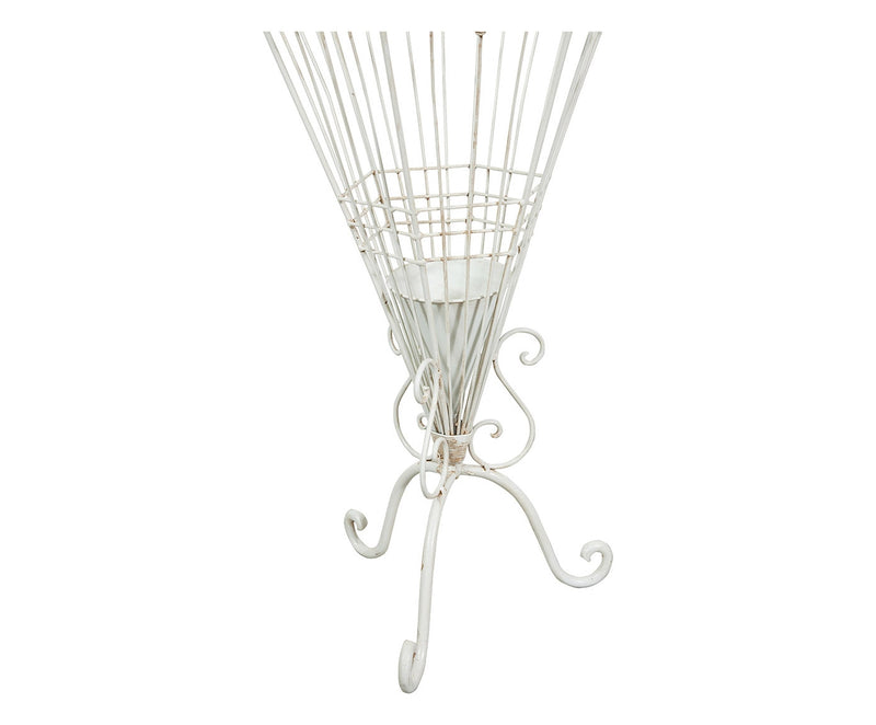 Biscottini Portaombrelli in ferro battuto finitura bianca anticata L32xPR32xH83 cm Pratico