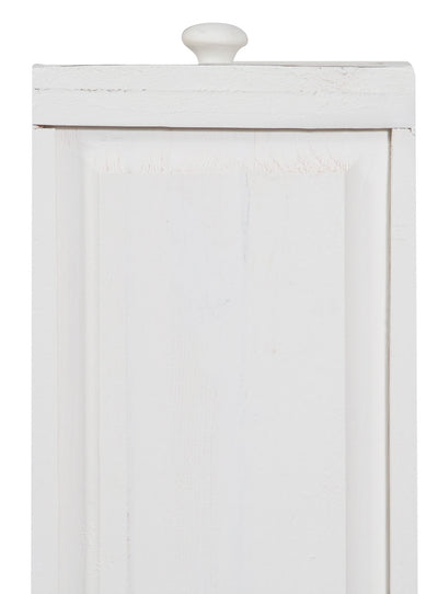 Biscottini Mobile porta tv Country in legno massello di tiglio struttura bianca anticata piano finitura naturale Made in Italy