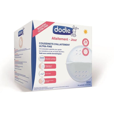 DODIE Confezione da 50 coppette assorbilatte sottili da giorno - Astuccio individuale