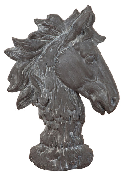 Biscottini Testa di cavallo in resina finitura anticata L29xPR16,5xH41 cm Statua Offerta
