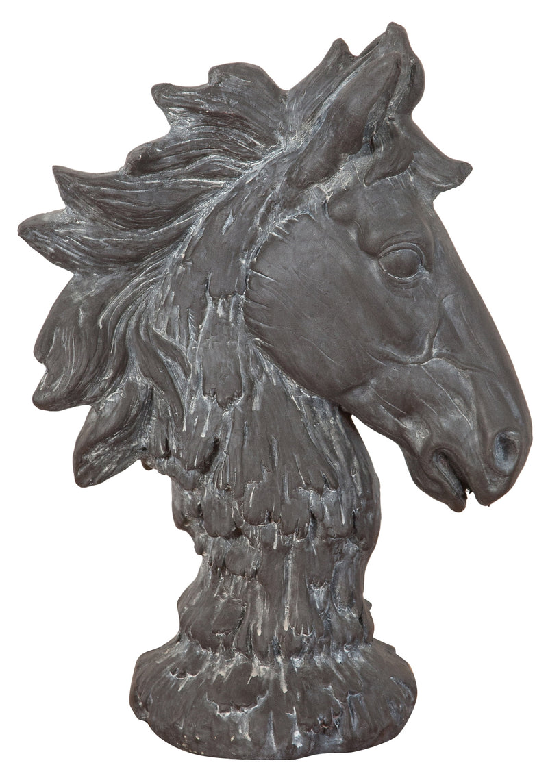 Biscottini Testa di cavallo in resina finitura anticata L29xPR16,5xH41 cm Statua Offerta