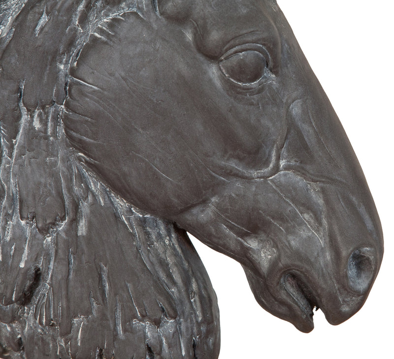 Biscottini Testa di cavallo in resina finitura anticata L29xPR16,5xH41 cm Statua Offerta