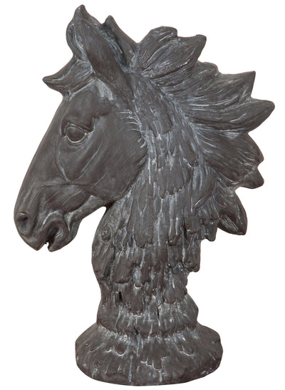 Biscottini Testa di cavallo in resina finitura anticata L29xPR16,5xH41 cm Statua Offerta
