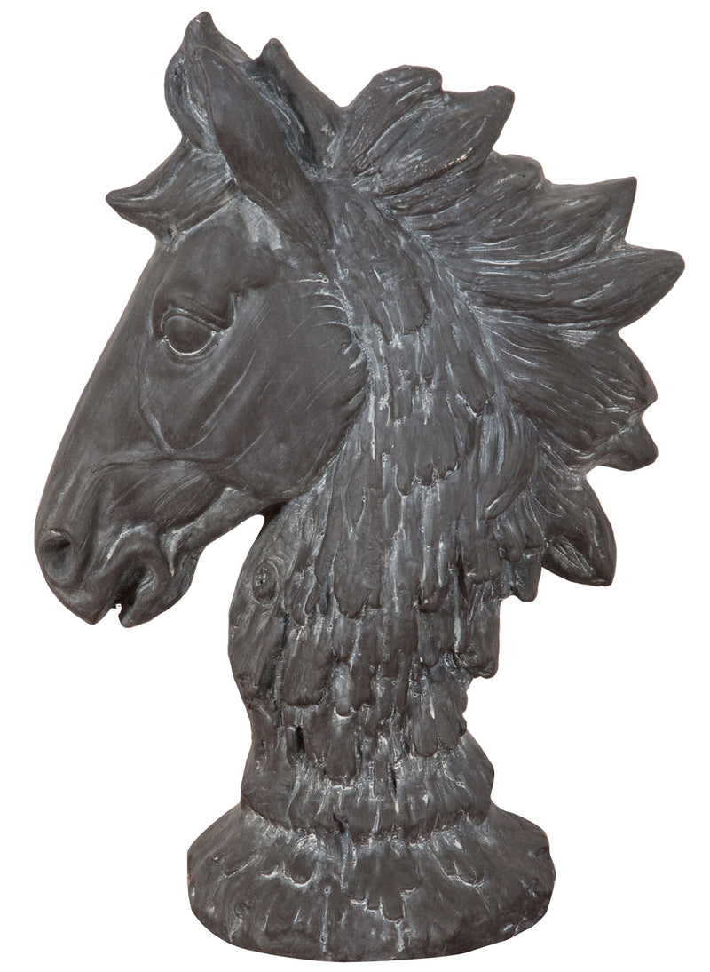 Biscottini Testa di cavallo in resina finitura anticata L29xPR16,5xH41 cm Statua Offerta