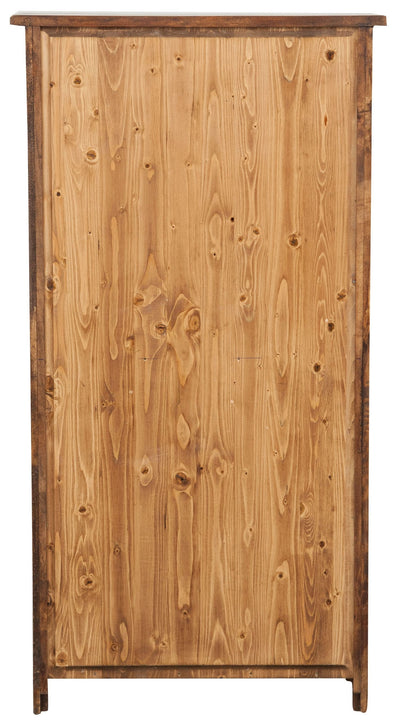 Biscottini Vetrina Credenza Country in legno massello di tiglio finitura noce L68xPR25xH130 cm. Made in Italy