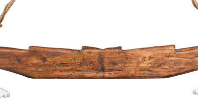 Biscottini Giogo lampadario in legno massello di tiglio finitura noce. Made in Italy
