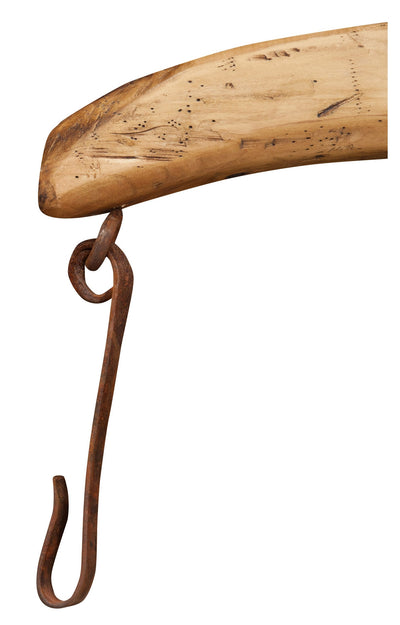 Biscottini Giogo lampadario in legno massello di tiglio finitura naturale. Made in Italy