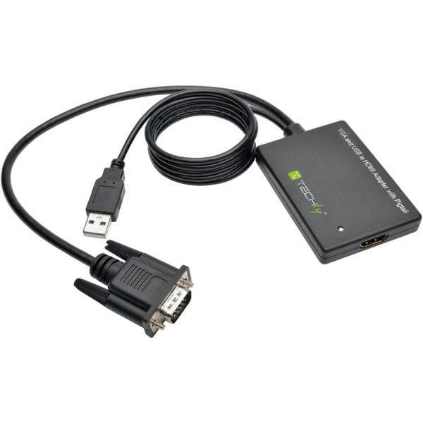 Adattatore Convertitore VGA a HDMI con Supporto Audio via USB