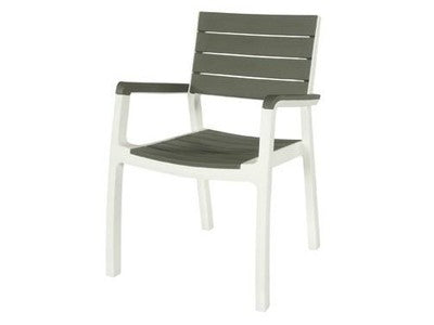 4 PZ POLTRONE SEDIE IN RESINA HARMONY KETER EFFETTO LEGNO CM.59x60xH86