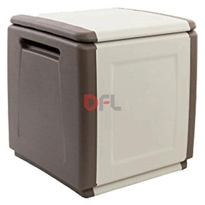 BAULE PORTATUTTO IN POLIPROPILENE MULTIUSO CM. 54X53X57H TORTORA/ECRU&