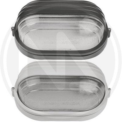 PLAFONIERA DA ESTERNO GIARDINO PALPEBRA OVALE MINI BIANCA O NERO CM. 21,5x11x10