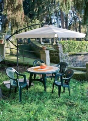 OMBRELLONE IN ACCIAIO VERNICIATO DECENTRATO TONDO CM. 300 ECRU&