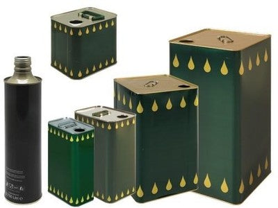 8 PZ LATTINE LATTINA TANICHE TANICA BANDA STAGNA PER OLIO LT.5 CON TAPPI
