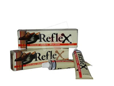 CREMA REFLEX PULIZIA PELLE CALZATURE SCARPE BORSE PROTEGGE E COLORA BRILLA PELLI