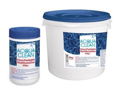 CLORO MULTIFUNZIONE IN PASTIGLIE PER PISCINE KG.10 ACQUA CLEAN
