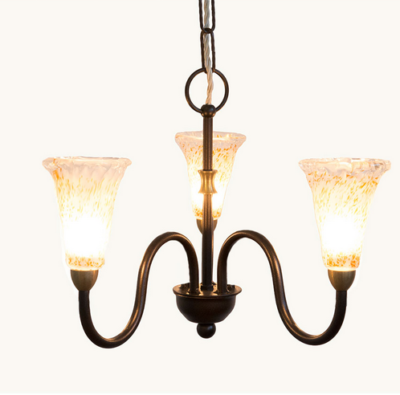 LAMPADARIO LAMPADA SOGNO A CATENA 3 LUCI IN FERRO BATTUTO LAMPIONE LAMPADE